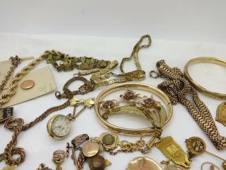 611 GRAMS GOLD FILLED JEWELRY,  BANGLES,  WATCH CHAINS,  SERVICE PINS,  MASONIC 9