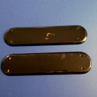 Pair Vintage Black Ceramic Door Finger Push Plates 5