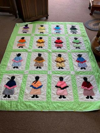 Vintage Hand Stitched Quilt Labeled By Maker - - Native American