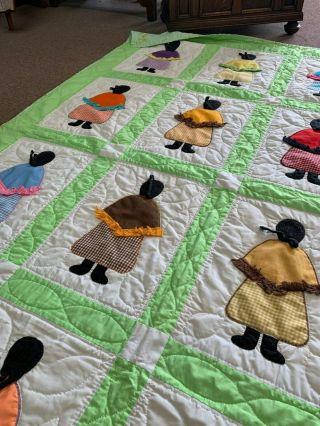Vintage hand stitched quilt labeled by maker - - Native American 6