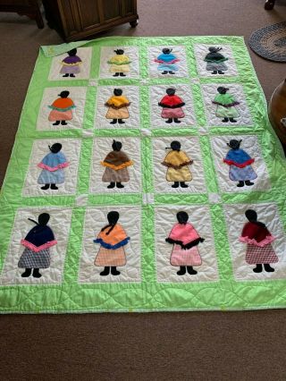 Vintage hand stitched quilt labeled by maker - - Native American 8