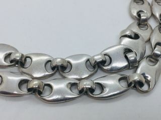 Robert Lee Morris Vintage Sterling Silver Modernist Ancre Link Heavy Necklace 3