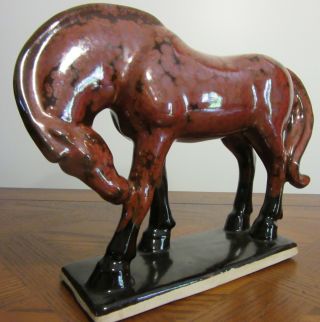 Chinese Horse Statue,  Stunning Rust And Black Finish,  2.  5 Pounds From China