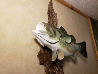 Largemouth Bass Trophy Wood Carving Taxidermy Fish Fishing Lure Casey Edwards 8