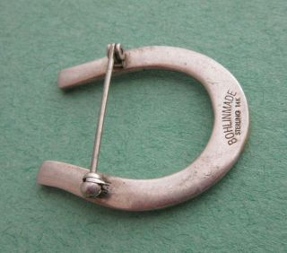 Vintage Sterling Silver 14K BOHLINMADE Edward H.  Bohlin Good Luck Horseshoe Pin 3