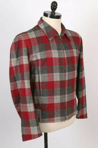 Vintage 50s Pendleton Wool Plaid Ricky Coat Jacket Usa Mens Size Xl