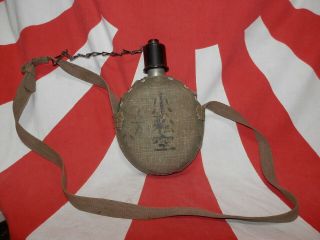 Ww2 Japanese Water Canteen Of A Navy Flying Corps.  Mr Baba.  Very Good4 - 4