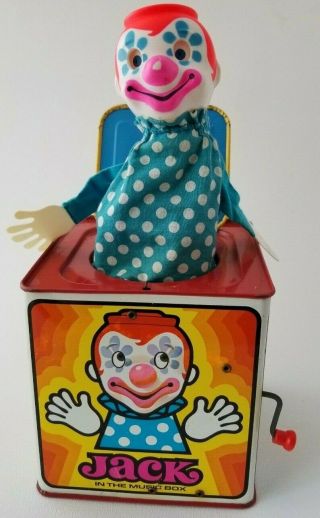 Vintage Mattel Jack In The Box 1971 Tin Lithograph Box Very Good