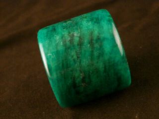 Lovely Chinese Green Jade Thumb Ring Faa029