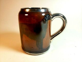 Ridgways Brown Pottery Mug W Polar Borzoi & Dog Silver Trim