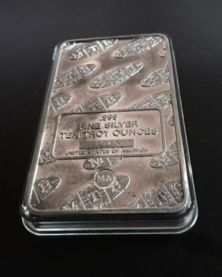 Vintage MTB MA 10 oz.  999 Fine LIBERTY SILVER BAR S/N 1943,  5000 RARE 2