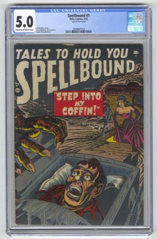 Spellbound 1 Cgc 5.  0 Vintage Marvel Atlas Key 1st Issue Buried Alive Cover 10c