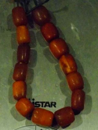 Old Baltic amber beads toffee Butterscotch yolk antique amber stone 波羅的海琥珀 12