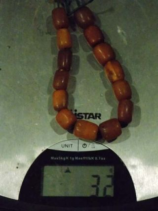 Old Baltic amber beads toffee Butterscotch yolk antique amber stone 波羅的海琥珀 2