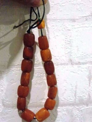 Old Baltic amber beads toffee Butterscotch yolk antique amber stone 波羅的海琥珀 3
