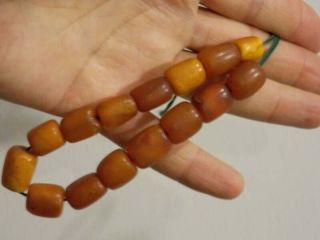 Old Baltic amber beads toffee Butterscotch yolk antique amber stone 波羅的海琥珀 6