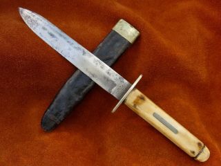 Vintage Antique Fixed Blade Bowie Knife Manhattan 1868 Sheffield John Newton Wow