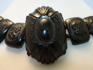 Fantastic Antique Victorian Whitby Jet Cameo Choker Necklace Mourning Jewellery. 3