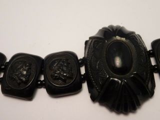 Fantastic Antique Victorian Whitby Jet Cameo Choker Necklace Mourning Jewellery. 7