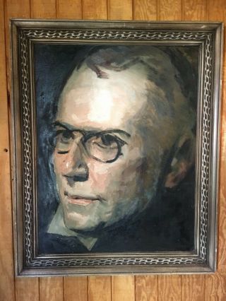 Large Vintage Mid Century Portrait Oil Painting - Incredibly framed 3