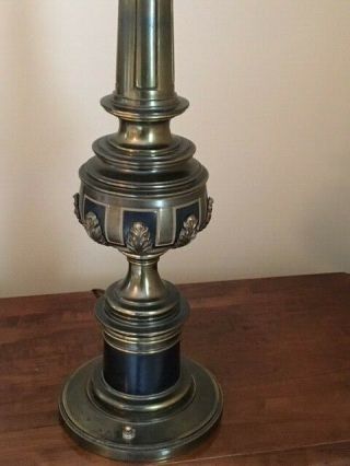 2 Vintage STIFFEL Brass Lamps - Mid Century Regency Acanthus Leaves Neoclassical 2