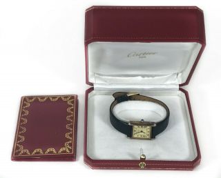 Cartier Ladies Murt De Tank 925 Argent Vintage 1982 Swiss Watch Box