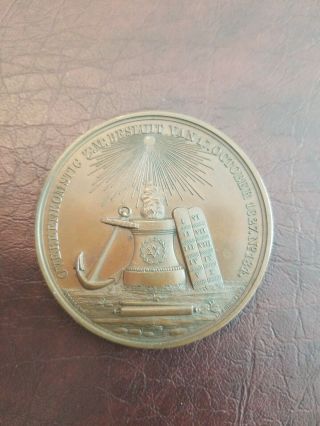Rare Jewish Judaica Antique 1827 Dutch Holland Jews Bronze Medal Big 57mm