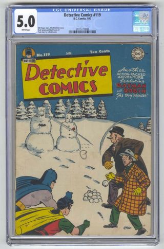 Detective Comics 119 Cgc 5.  0 Vintage Dc Comic Batman Robin White Pages 10c