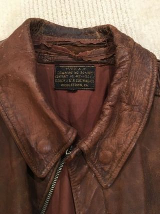 Vintage US Army Type A - 2 Leather Jacket Size 40 2