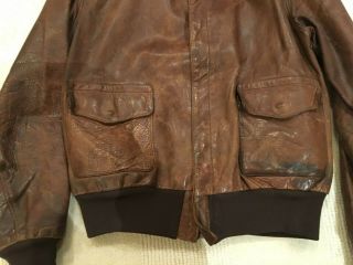 Vintage US Army Type A - 2 Leather Jacket Size 40 6