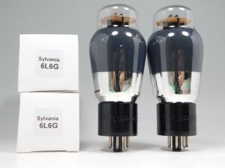 Sylvania 6l6g Matched Vintage Tube Pair Engraved Base Smoked Glass (test 94)