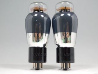 Sylvania 6L6G Matched Vintage Tube Pair Engraved Base Smoked Glass (Test 94) 2