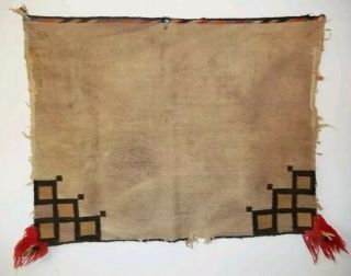 Antique Navajo Saddle Blanket Rug Native American Indian Weaving 1870