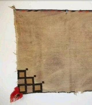 Antique Navajo Saddle Blanket Rug Native American Indian Weaving 1870 3