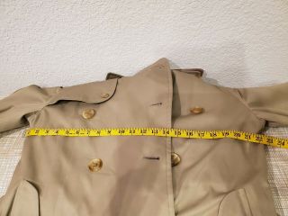 Vtg Burberry Womens Classic Camel Double Breasted Trench Coat.  Size 43 6