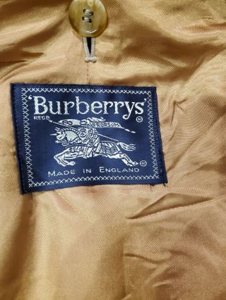 Vtg Burberry Womens Classic Camel Double Breasted Trench Coat.  Size 43 7