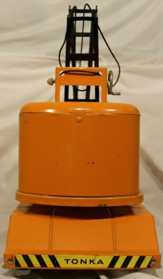 Vintage Tonka Mobile Dragline,  State Hi - Way Dept.  Orange Tonka,  Pressed Steel 6