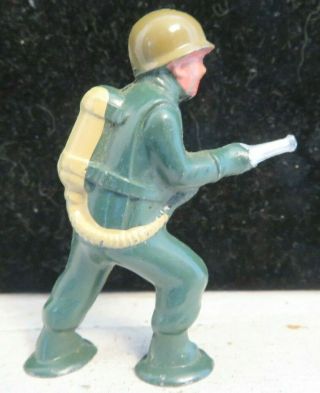 Vintage Barclay Lead Toy Pod Foot Soldier Flame Thrower In Green B - 259