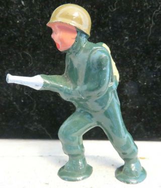 Vintage Barclay Lead Toy Pod Foot Soldier Flame Thrower In Green B - 259 2