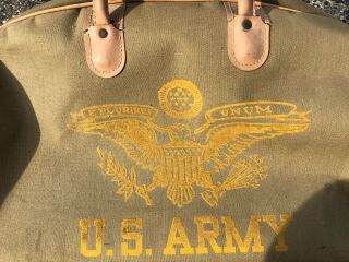 Vintage WWII US Army Flock Print 40s 50s Military Garment Bag Suitcase Luggage 2