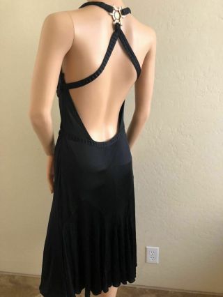 VERSACE VINTAGE COWL NECK LOW DECOLLETEE OPEN BACK DRESS IT44 FITS 6 3