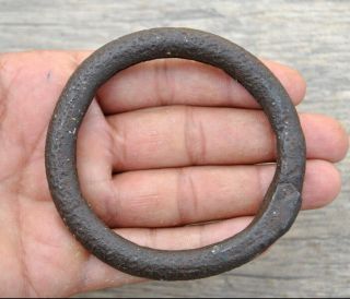 Vintage Horse Wrought Iron Tie Hitching Ring 3 " Handforged Wagon Plow Farm Decor