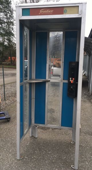 Vintage Phone Booth Fullsize Coin Payphone Blue Gte Floor Metal Shipit Telephone