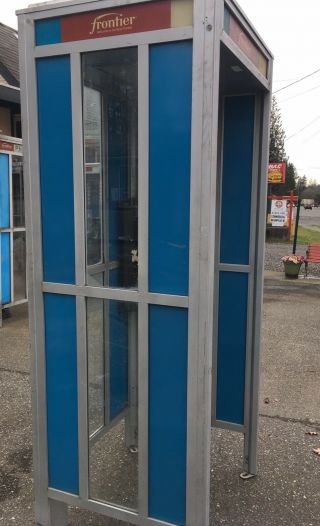 Vintage Phone Booth Fullsize Coin Payphone BLUE GTE Floor Metal SHIPIT Telephone 2