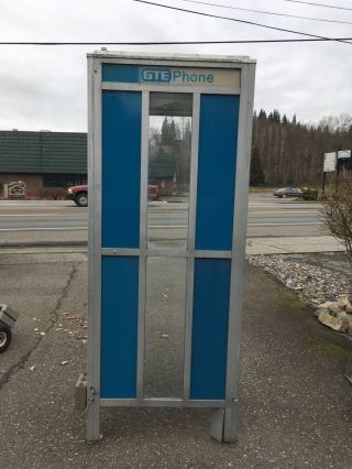 Vintage Phone Booth Fullsize Coin Payphone BLUE GTE Floor Metal SHIPIT Telephone 3