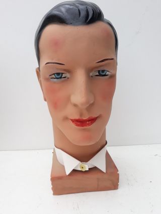 Great,  Antique,  Art - Deco,  Male Mannequin Bust,  Charleston,  Mannequin Head, .