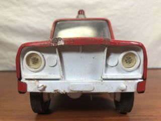 Vintage 1960’s Pressed Steel Tonka Toys Red Jeep Wagoner Fire Chief Toy Truck 4