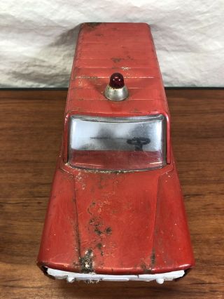 Vintage 1960’s Pressed Steel Tonka Toys Red Jeep Wagoner Fire Chief Toy Truck 5