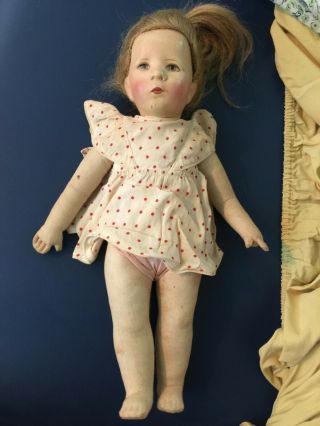 Antique Composition? Head,  Cloth Body 14 " Kathe Kruse Doll