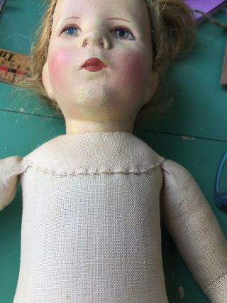 Antique Composition? Head,  Cloth Body 14 